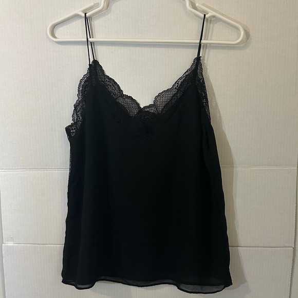 Zara Black Lace Trim Camisole Size Medium Layering Tank Top - Picture 2 of 10